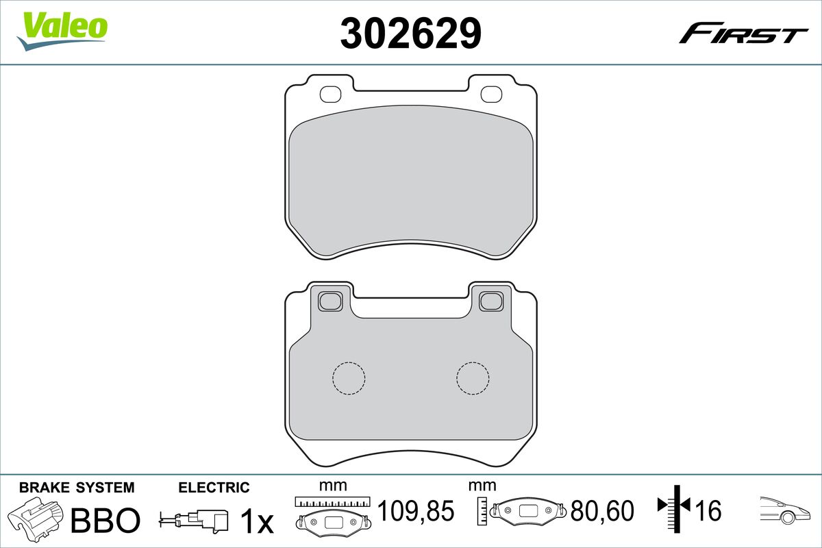 VALEO Fékbetét, mind 302629_VALEO